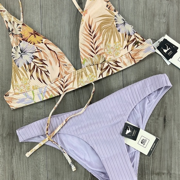 ☀️RIP CURL☀️ PARADISE CALLING L/A TRI PREMIUM SURF CHEEKY PANT BIKINI SET - Picture 5 of 16